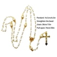 thumbnail image 2 of Vintage Pearl Beads Rosary Necklace Jesus Christ Crucifix for Cross Pendant Neck, 2 of 4