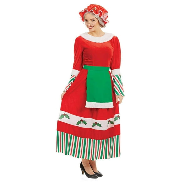 fun shack Mrs Claus Costume for Women, Mrs Santa Claus Costume for Women, Womens Mrs Claus Costume, Adult Mrs Claus Costume, Large