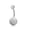 White, variant on Multi-colored Shambhala full-diamond belly button ring, stainless steel belly button buckle, belly button stud