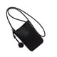 thumbnail image 3 of Bolso de hombro para teléfono celular de cuero sintético, mini billetera con correa para el hombro, bolso de mensajero para mujer, color negro, 3 of 14