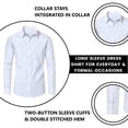 thumbnail image 3 of Galaxy by Harvic Men's Long Sleeve Casual Dress Shirt (Sizes, S-2XL), 3 of 5