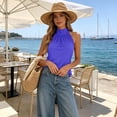 thumbnail image 2 of yillto Womens Mock Neck Tank Sleeveless Turtleneck Top Casual Dressy Blouse Fashion Work Tunics Shirts, 2 of 7