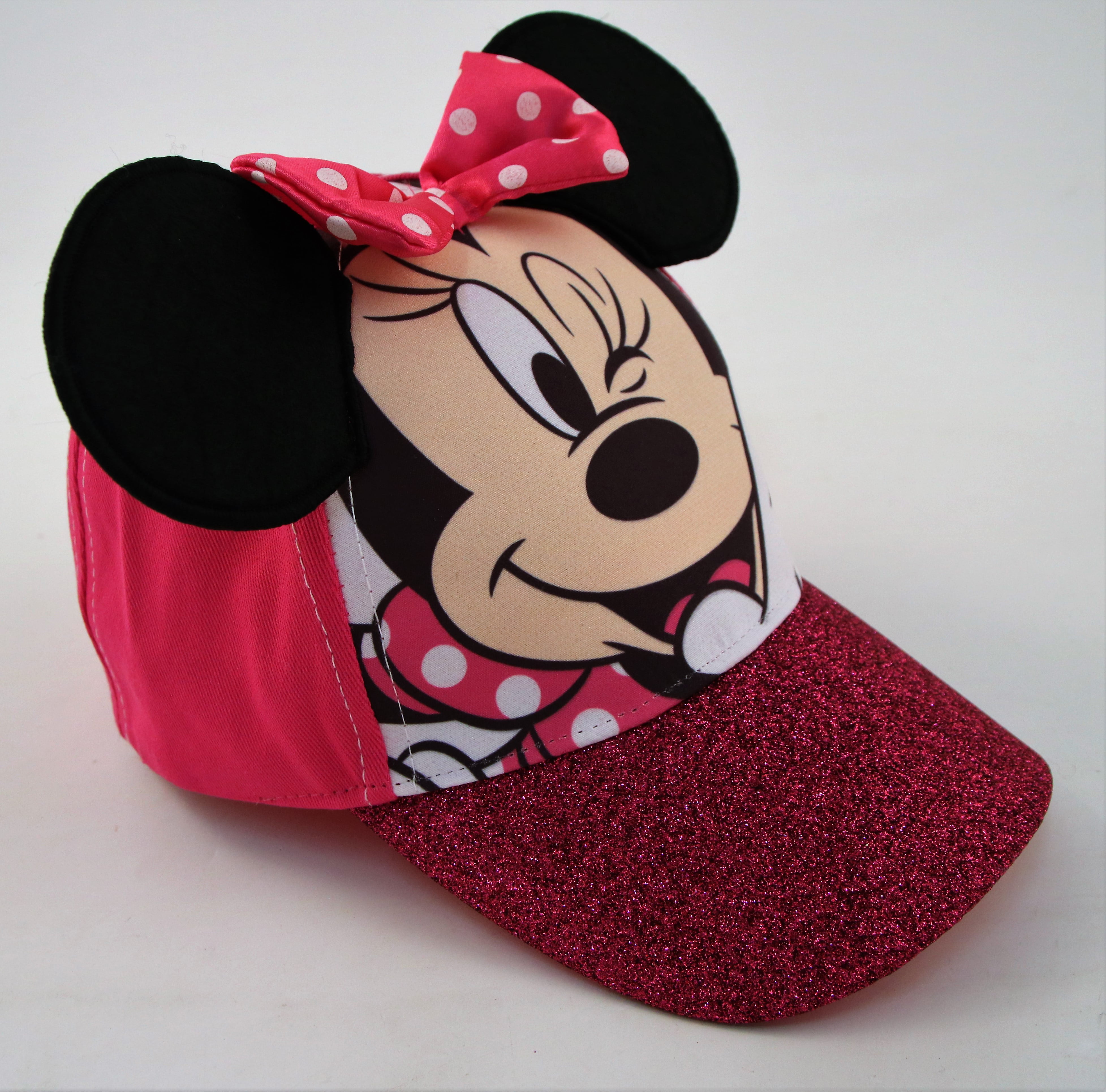 Little Girls Cap Ages 2-7 Disney Minnie Mouse Kids Baseball Hat Pink, 