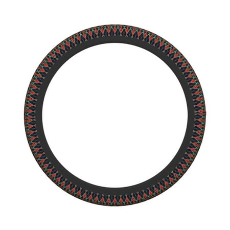 XMXY Car Steering Wheel Cover, Geometric Diamond Graphic Non-Slip Jeep Truck Universal Elastic Steering Wheel Protector 15 inch