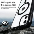 thumbnail image 4 of for iPhone 11 Magnetic Case, Built in Magnets Compatible with MagSafe, Clear Hard PC Back Cover + Soft TPU Frame Slim Bumper Case for iPhone 11 （6.1"）, Clear Black, 4 of 13