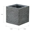 thumbnail image 7 of HomeStock Eclectic Exclusivity Square 12" H Gray Mgo Planter, Indoor And Outdoor, 7 of 7