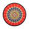 thumbnail image 4 of 35*35*52cm Glass Plastic Fixed Burnt Red Mandala Mosaic Table, 4 of 9