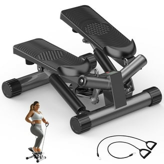 Mini Stepper D'escalier Avec Bandes De Résistance, écran LCD, Capacité 300 Lb, Appareil De Fitness à Domicile, Blanc