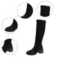 thumbnail image 5 of YLYL Women Knee High Boots Faux Leather Chunky Heel Square Toe Side Zipper Fall Riding Long Boots, 5 of 9