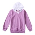 thumbnail image 4 of HXWCHs Girl's Oversized Hoodie Long Sleeve Pullover Hooded Lightweight Sweatshirt Color Block Hoodies Clothes Size: 5-6 Years Purple, 4 of 4