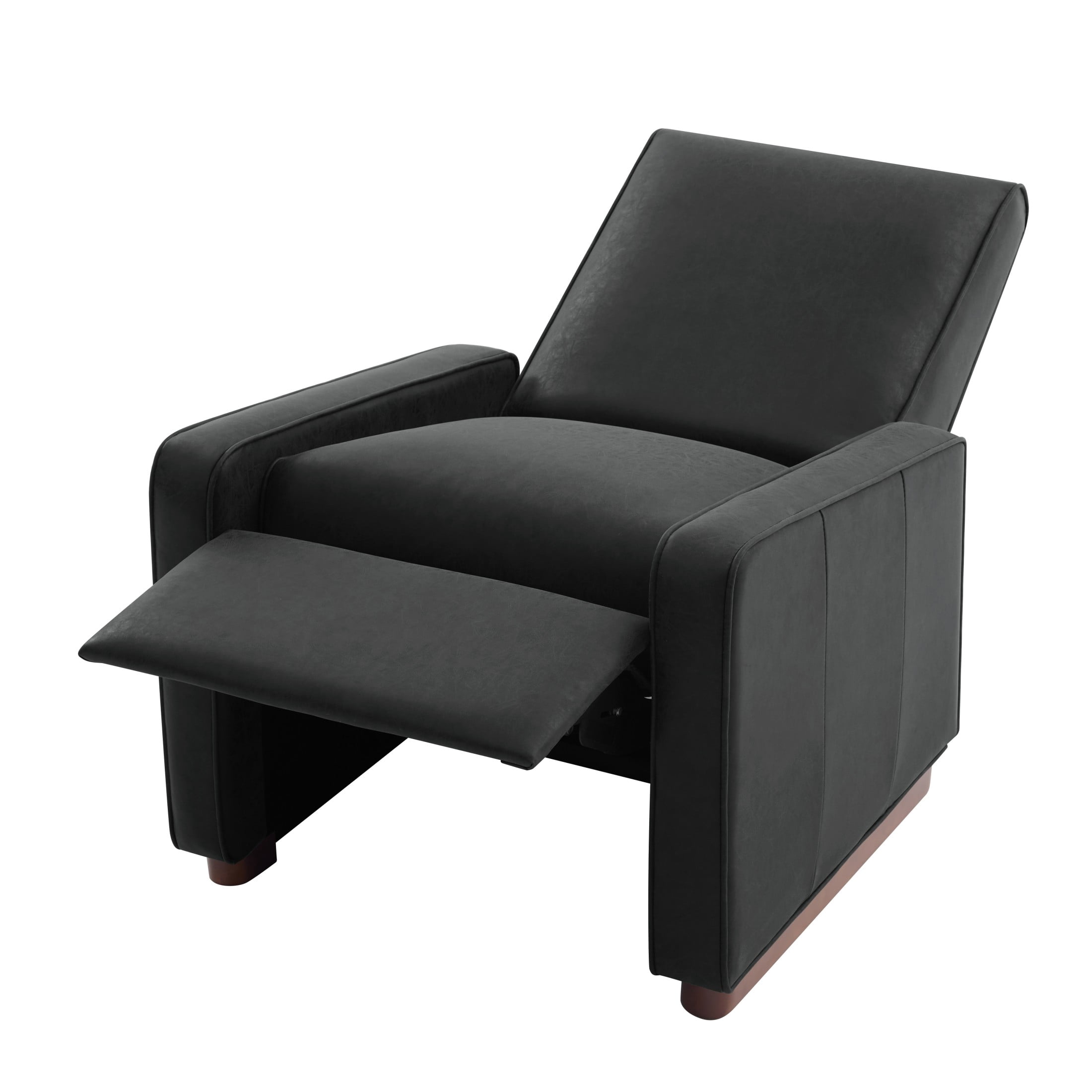 Christopher Knight Home Modern Manual PU Leather Recliner Chair, 2-Position Adjustable Back, Black