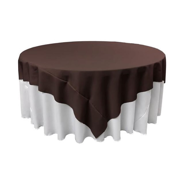 LA Linen TCpop90x90-BrownP22 Polyester Poplin Square Tablecloth, Brown - 90 x 90 in.