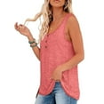 thumbnail image 4 of HAPIMO Women's Trendy Loose Cotton Lined Tank Tops Button for Teen Girls Solid Color Summer Tees Sleeveless Round Neck Shirts Casual Relaxed Workout Blouses Pink M, 4 of 7