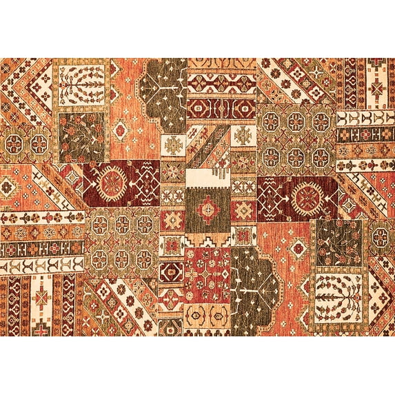 Ahgly Company Indoor Rectangle Southwestern Orange Country Area Rugs, 5' x 7'