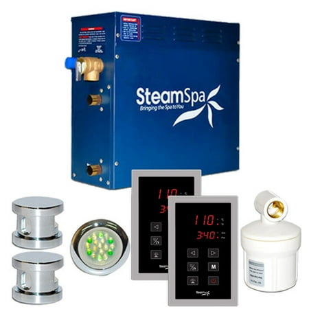 Steam Spa SteamSpa Royal 12 KW QuickStart Steam Bath Generator Package in Polished Chrome