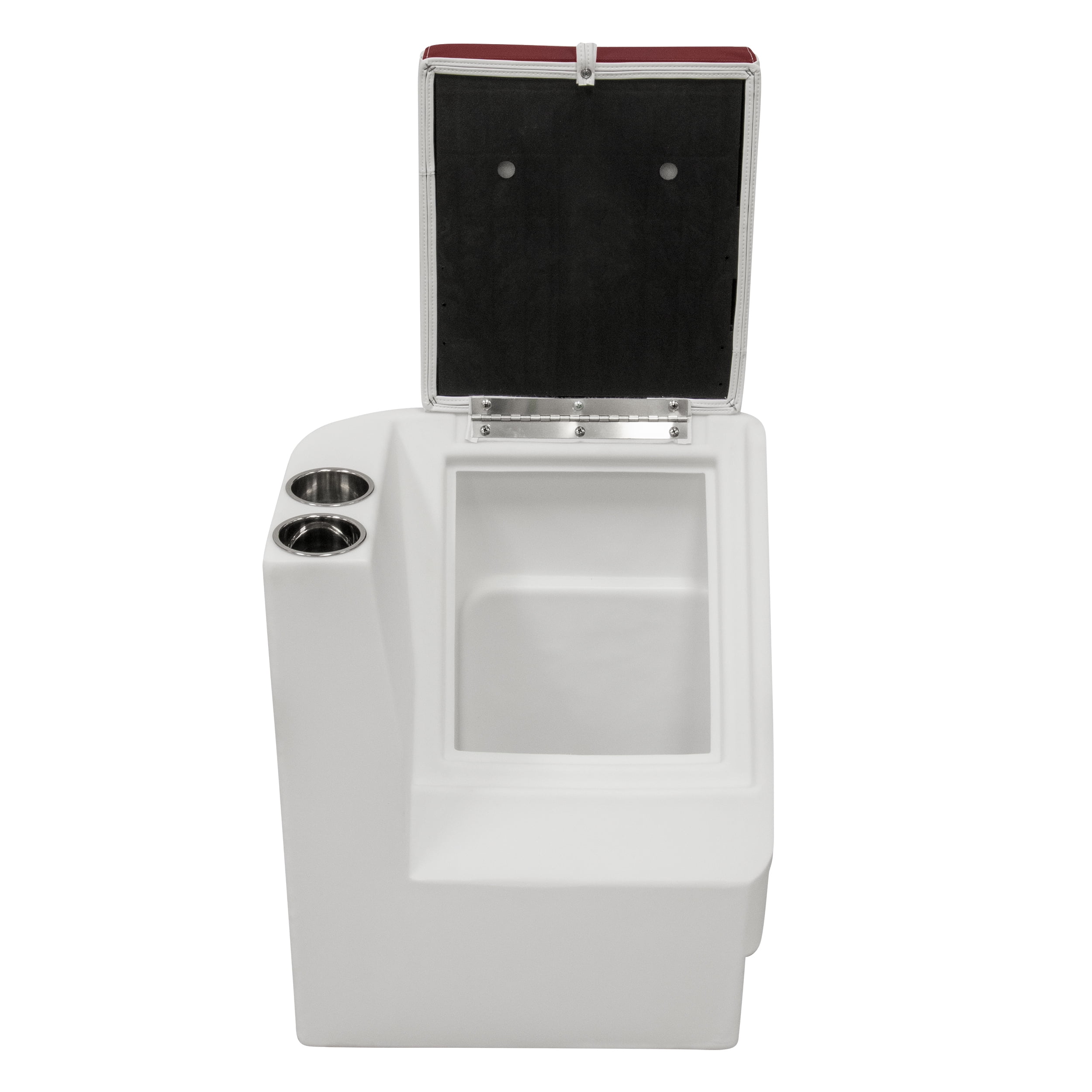 Wise DLX1305L-1906 DLX Series Pontoon Left Radius Lean Back Recliner - White / Crimson Red