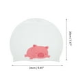 thumbnail image 4 of Unique Bargains Silicone Waterproof Cartoon Swim Cap 7.87"x9.45" 1 Pc White Pink ["Pig"], 4 of 5