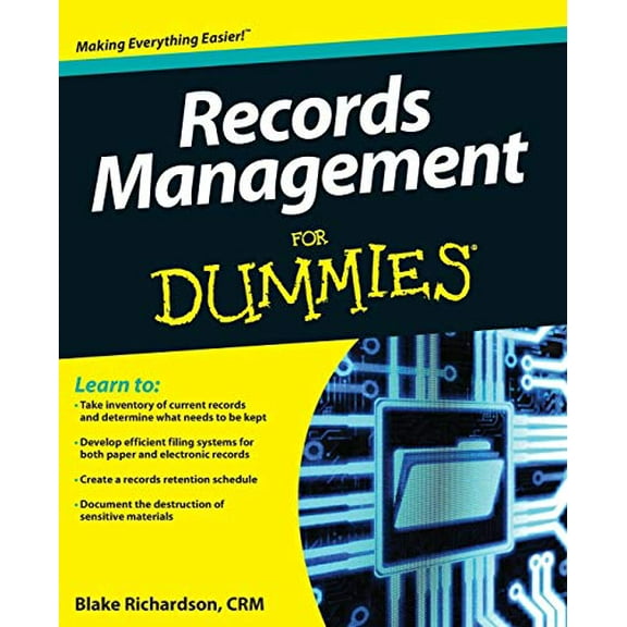 Pre-Owned Records Management For Dummies (Paperback) 1118388089 9781118388082