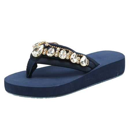 

Women Shoes Thick Sole Lightweight Thong Sandals Slippers Belt Diamond Chain Beach Thong Slippers Sandal Slippers for Women Outdoor Bare Sandals for Women Tan
