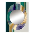 thumbnail image 2 of Designart "Expressive Artistry in Bold Strokes II" Modern Mirror Wall Decor - Modern Green Abstract Hallway Wall Mirror Art - 32" x 24" Inch, 2 of 5