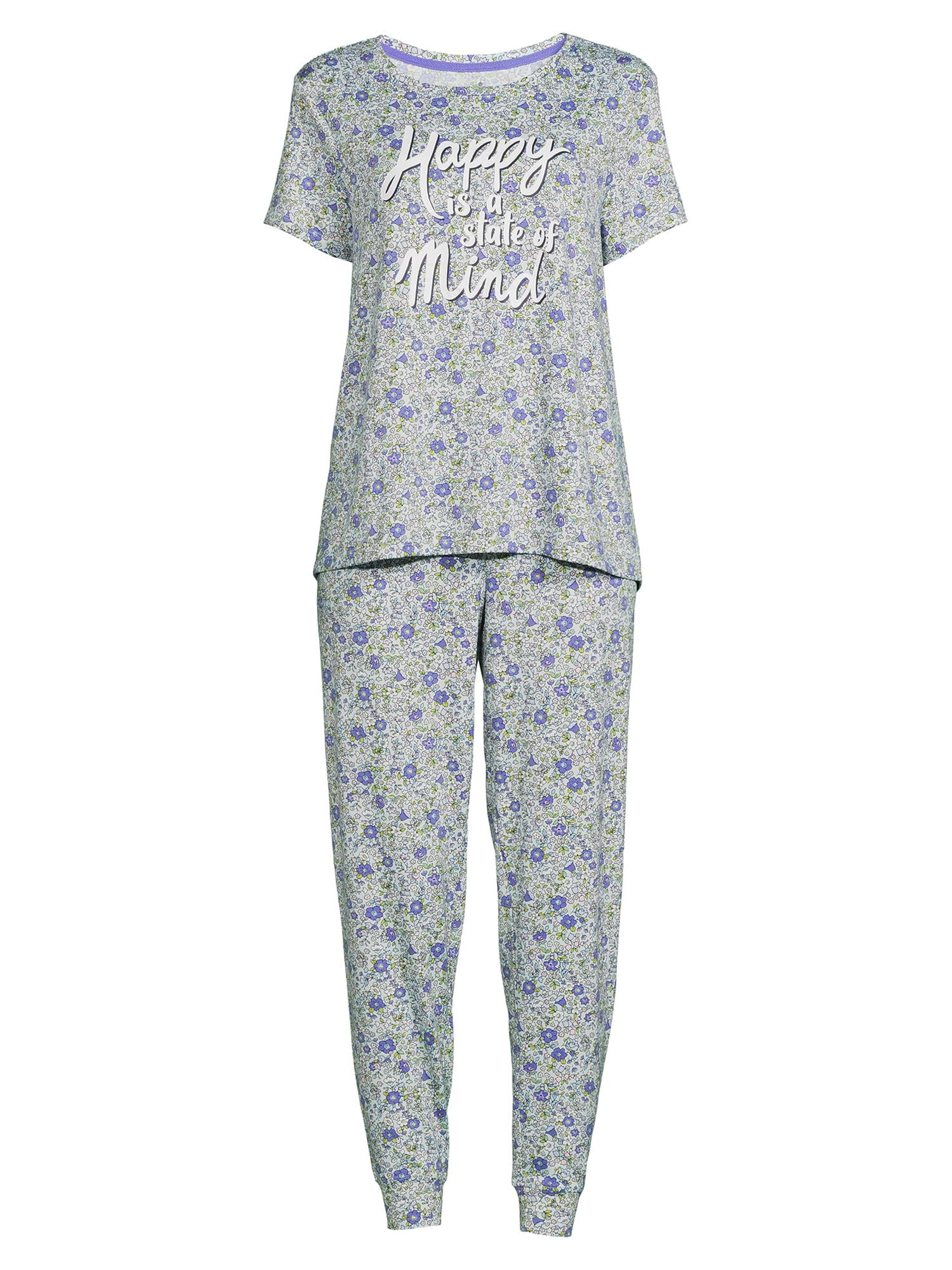 Secret Treasures Women's and Women's Plus Pajama Short Sleeve Top and Pants, 2 Piece