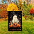 thumbnail image 3 of Halloween Ghost Garden Flag 12x18 Inch Fall Autumn Floral Pumpkin Thanksgiving Holiday Outside Decorations Burlap Yard Flags, 3 of 6