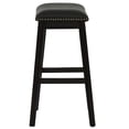 thumbnail image 5 of Poundex Furniture 29" Saddle Bar Stool in Black Faux Leather (Set of 2), 5 of 5