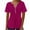 Purple, variant on yillto Womens Plus Size Blouse V Neck Buttons Pleated Short Sleeve Tunic Tops Summer Solid Color Tshirts S-3XL