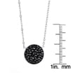 thumbnail image 4 of ELYA Jewelry Women's Black Crystal Encrusted Disc Stainless Steel Necklace - 16", 4 of 4