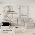 thumbnail image 6 of The Magic Home 82" Loveseat Sofa, Modern Hemp Velvet Sectional Sofa Cloud Couch for Living Room, Apartment, Office, 2-Seat, Beige Sofa, 6 of 13