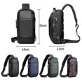 thumbnail image 2 of Men's Crossbody Chest Sling Bag Waterproof Anti-theft Backpack USB Charge Port, 2 of 3