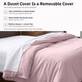 thumbnail image 5 of California Design Den King Size Duvet Cover - 400 Thread Count, 100% Cotton Sateen, Comforter Cover - Pink, 5 of 9