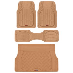 Motor Trend FlexTough 4-Piece Floor Mat Set with Trunk Liner