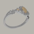 thumbnail image 4 of LBG British Made 10k White Gold Natural Opal & Cultured Pearl Womens Engagement Ring - 33 size options - Size 8.5, 4 of 8