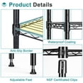 thumbnail image 6 of SUMELL 5 Tier Storage Shelves, 23.3"Wx13.4"Dx60"H Black Adjustable Metal Wire Shelving Unit, 6 of 7