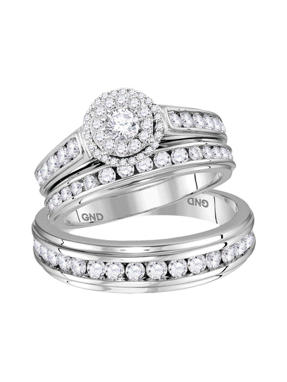 charms 2.5ct round cut diamond couple wedding ring trio set 14k yellow gold over 