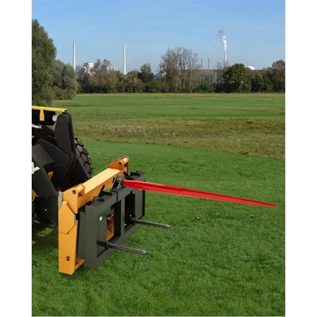 Yeshouse Bale Spear 49 Heavy Duty Hay Spear Quick Attach Square Hay Bale Spears 4500lbs Capacity Red Powder Coated Hay Bale Spike with Hex Nut & Sleeve for Buckets Tractors Loaders