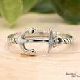 thumbnail image 5 of LD DESIGNS Sterling Silver Minimalist Sideways Anchor Ring, Ship Anchor Rope Band Ring, Womens Anchors Christians Hope Ring, Anchor Promise Ring, 5 of 5
