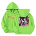 thumbnail image 1 of Moonsky Sudadera con capucha y cordón HUNTRX, estampado de grupo de chicas coreanas, jersey corto, suave y cómodo, top de manga larga para primavera y otoño. Verde fluorescente 100, 1 of 4