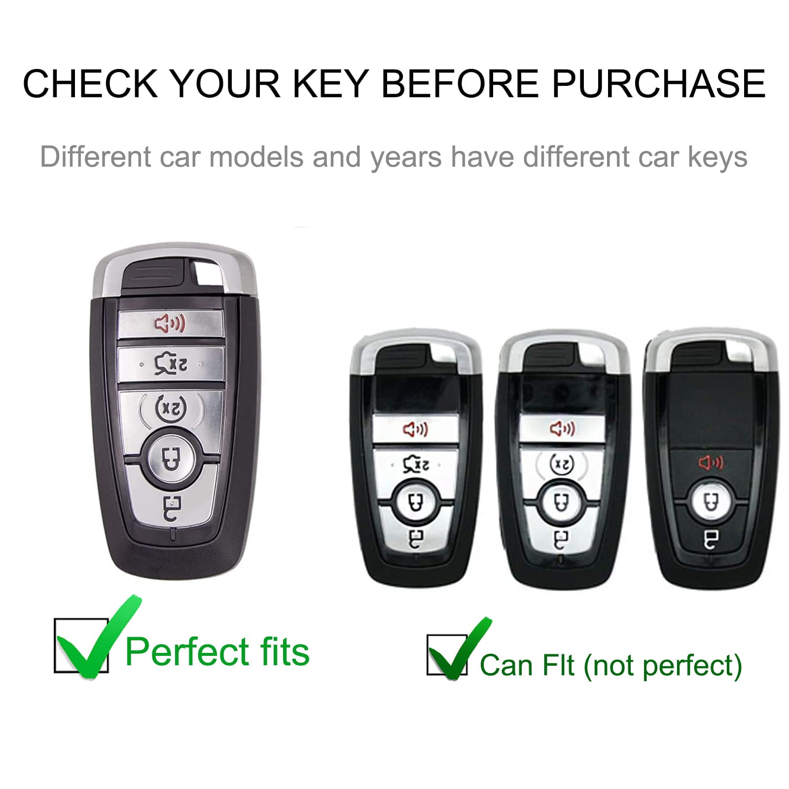 Premium Leather-Lanyard Key Fob Cover for Ford Edge Escape Expedition Explorer Fusion Mustang Ranger F-150 F-250 – Durable Smart Key Protector Case