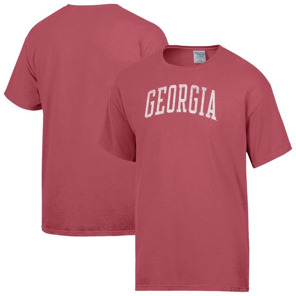 Men's-ComfortWash  Red Georgia Bulldogs Distressed Arch T-Shirt