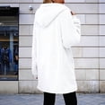 thumbnail image 5 of Women'S Long Sleeve Hooded Cardigan with Zipper Loose Plush Cardigan Jacket Women'S Plush Jacket White XL, 5 of 7