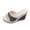 Black, variant on Hinvhai Women's Denim Espadrille Platform Wedge Sandals Fashion Woven Open Round Toe Slingback Slip On Slippers Summer Casual Dress Slide Sandals Black 7.5(40)