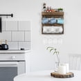 thumbnail image 6 of Oumilen Wall Mounted Wine Glass and Coffee Mug Rack Shelf with Hooks, Rustic Brown, 6 of 7