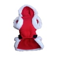thumbnail image 5 of Dog Cat Santa Style Dress, Belted Hooded Plush Fleece Coat, Soft Cozy Warm Festive Pet Apparel, Winter Fun Holiday Outfit for All Breeds Red L, 5 of 6