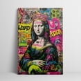 thumbnail image 2 of 1pc Graffiti - style Mona Lisa Canvas Wall Art with Crown, Colorful and Urban - themed Framed Decor room hanging Wall Picture Decor for Home Gifts, living room, bathroom, bedroom, kitchen wall art, 2 of 8
