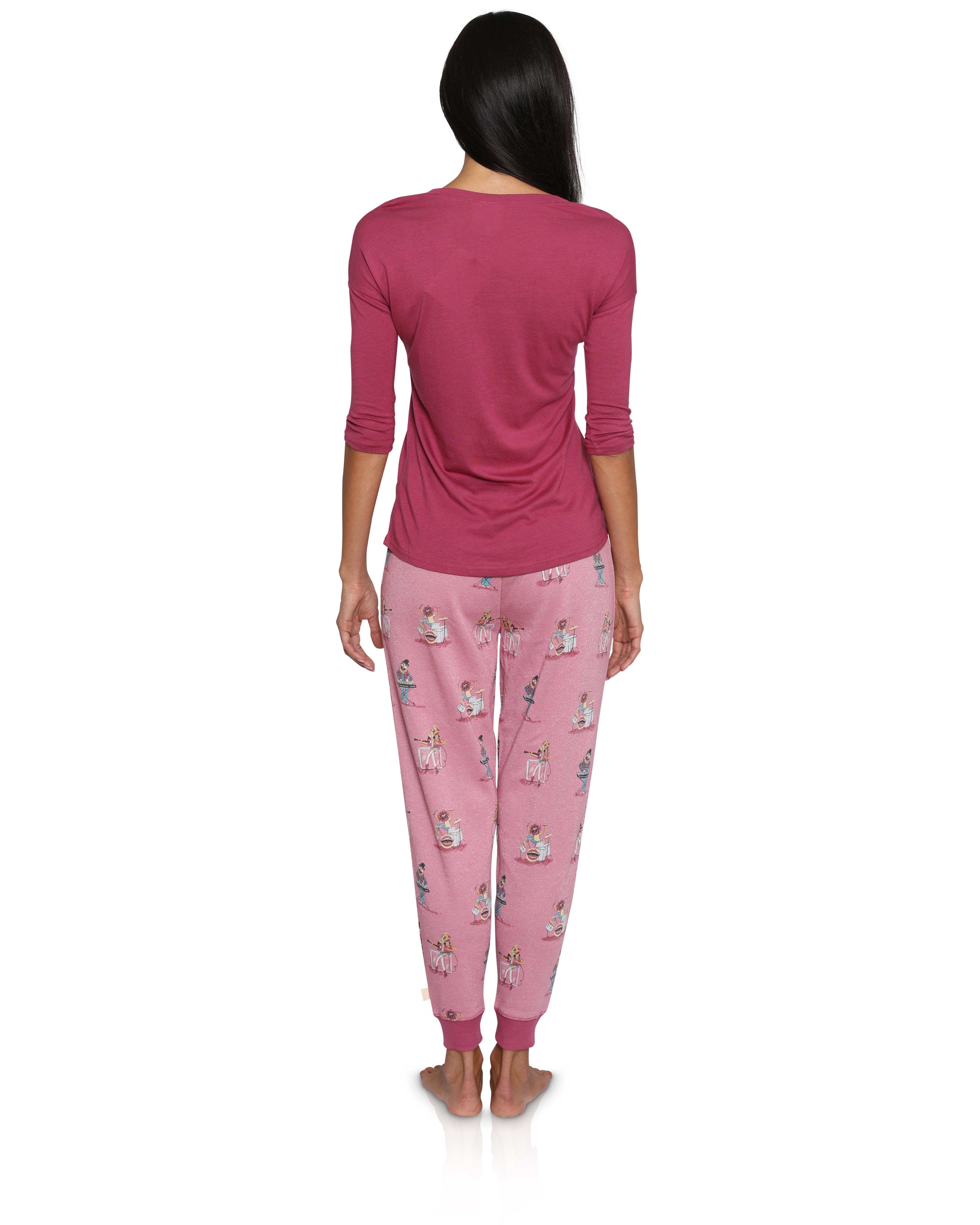 Disney Womens Glitter Jogger Pajama Set