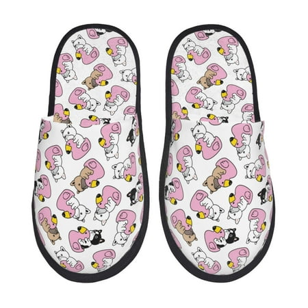 

Tideii French Bulldog Duck for Home Indoor Cotton Slippers Autumn and Winter EVA Plush Slippers Household Supplies Unisex-Medium