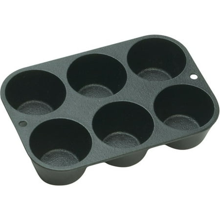 Stoneware Muffin Pan - Lodge Muffin Pan, Seasoned Cast Iron, L5P3, with 6 impressions