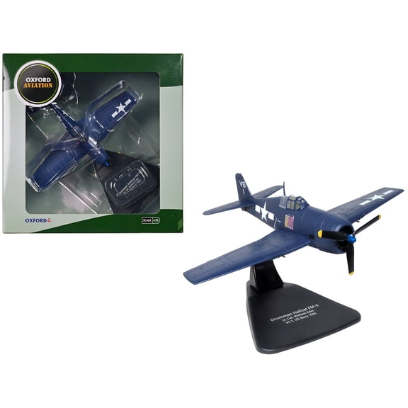 Grumman Hellcat F6F-5 Fighter Aircraft "Lt. Cdr. Willard E. Eder VS-1" (1945) United States Navy "Oxford Aviation" Series 1/72 Diecast Model Airplane by Oxford Diecast
